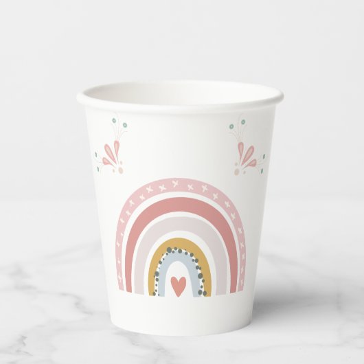 Boho Rainbow Party Cups Papieren Bekers (Voorkant)
