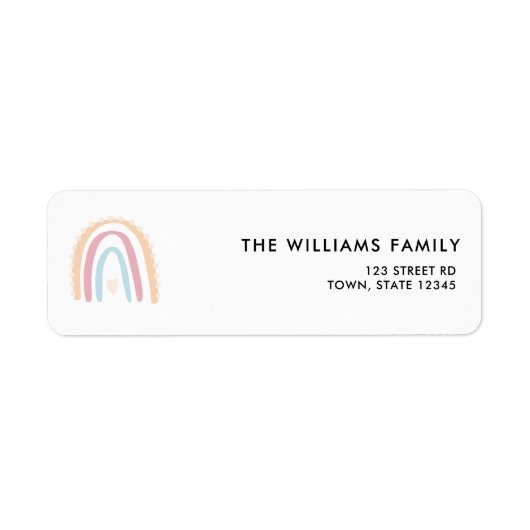 Boho Rainbow Party Return Address Labels (Voorkant)