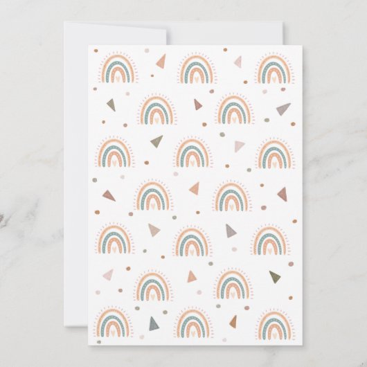 Boho Rainbow Pastel Première Invitation d'annivers (Dos)