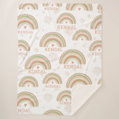 Boho Rainbow Pattern Automatisch aangepaste naam r Sherpa Deken (Voorkant)