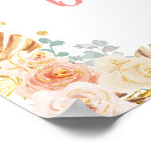 Boho Rainbow Pink Baby shower Welkom Poster (Hoek)