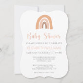 Boho Rainbow Pink Pastel Baby shower Kaart (Voorkant)