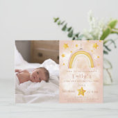 Boho rainbow pinky goochelroedsterren kaart (Staand voorkant)