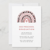 Boho Rainbow Preschool Invitation à la graduation (Devant)