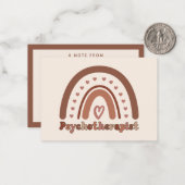 Boho Rainbow Psychotherapeut Therapeut Notitiekaartje (Voorkant / Achterkant in situ)