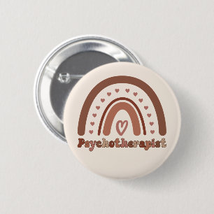 Boho Rainbow Psychotherapeut Therapeut Ronde Button 5,7 Cm