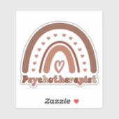 Boho Rainbow Psychotherapeut Therapeut Sticker (Vel)