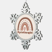 Boho Rainbow Psychotherapeut Therapeut Tin Sneeuwvlok Ornament (Rechts)