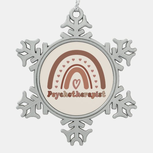 Boho Rainbow Psychotherapeut Therapeut Tin Sneeuwvlok Ornament (Voorkant)
