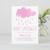 Boho Rainbow Rain Cloud Roze Baby shower Sprinkle Kaart (Staand voorkant)