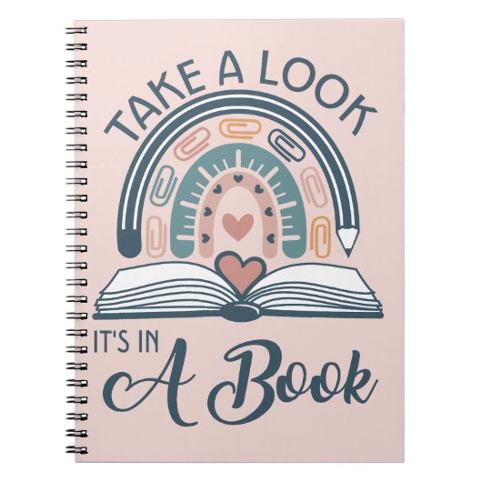 Boho Rainbow Reading Het staat in een boek Notitieboek (Voorkant)