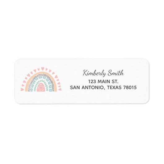 Boho Rainbow Return Label (Voorkant)