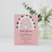 Boho Rainbow Rose Girl Baby shower Invitation (Debout devant)