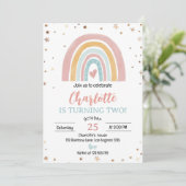 Boho Rainbow Rose Girl Invitation Anniversaire (Debout devant)