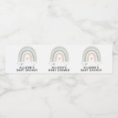 Boho Rainbow Sage Baby shower Waterfles Etiket (Enkel label)