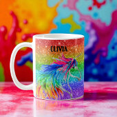 Boho Rainbow Schattige Glitter Girls Eenhoorn Kind Koffiemok