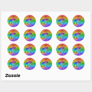 Boho Rainbow Schattige Glitter Girls Eenhoorn Kind Ronde Sticker