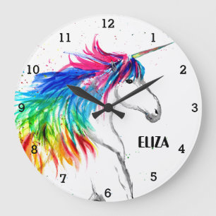 Boho Rainbow Schattigee Meisjes Eenhoorn Kinder Grote Klok
