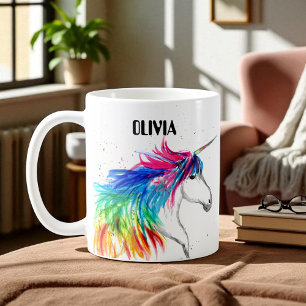 Boho Rainbow Schattigee Meisjes Eenhoorn Kinder Koffiemok