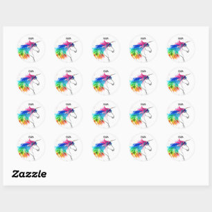 Boho Rainbow Schattigee Meisjes Eenhoorn Kinder Ronde Sticker