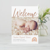 Boho Rainbow Simple Photo Faire-part de naissance (Debout devant)