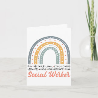 Boho Rainbow Social Work Maandkaart Kaart