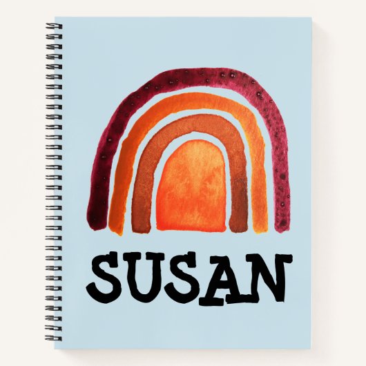 BOHO RAINBOW SPIRAL CARNET PERSONNALISÉ (Devant)