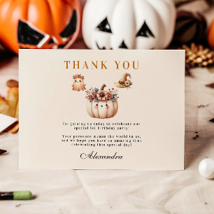 Boho Rainbow Spooky eerste verjaardag Bedankkaart