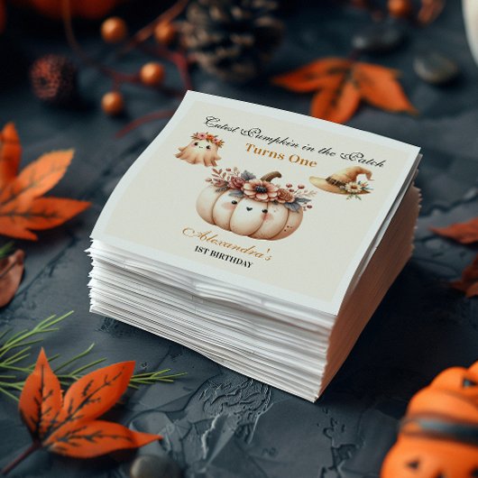 Boho Rainbow Spooky eerste verjaardag Servet