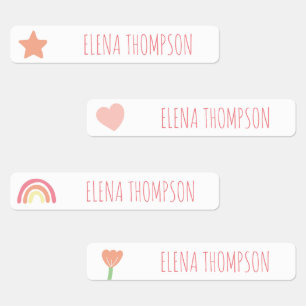 Boho Rainbow Star School Étiquettes de garderie