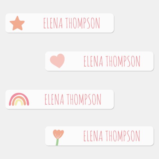 Boho Rainbow Star School Étiquettes de garderie (Groupe)