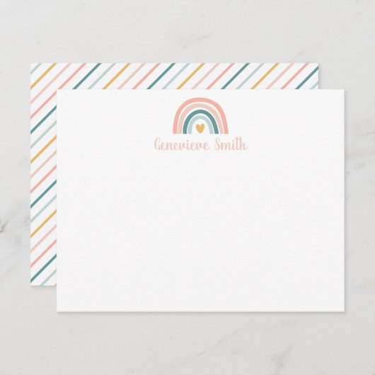 Boho Rainbow Stationery Notitiekaartje (Voorkant / Achterkant)