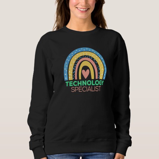 Boho Rainbow Stem Teacher Tech Squad Technology Sp Trui (Voorkant)
