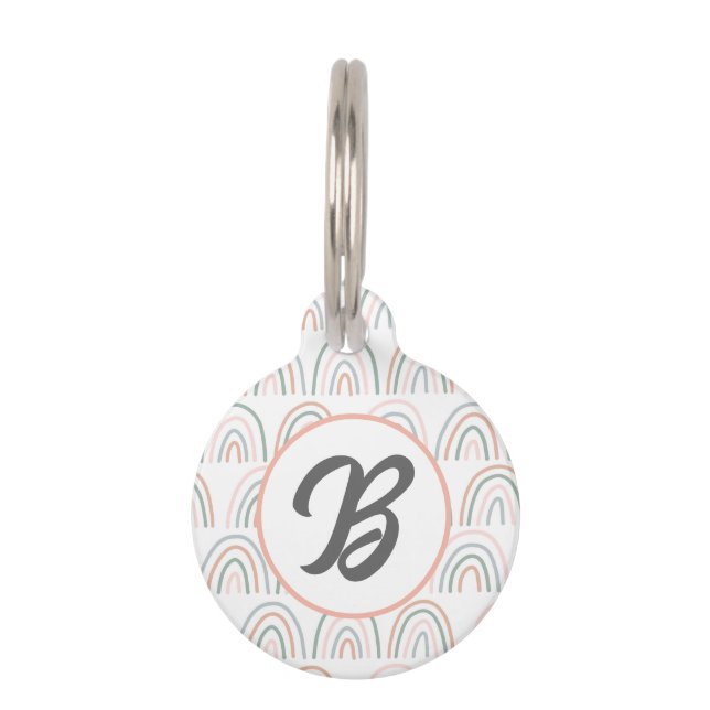 Boho Rainbow Stethoscope ID Label Huisdierpenning (Voorkant)
