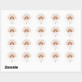 Boho Rainbow Stickers, Earthy Terracotta Shower Ronde Sticker (Vel)