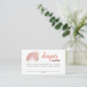 Boho Rainbow & Sun Diaper Raffle Enclosure Card Informatiekaartje (Staand voorkant)