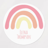 Boho Rainbow Sun Étiquettes de garderie (Design 1)
