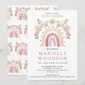 Boho Rainbow Sunshine Baby shower Uitnodiging (Voorkant / Achterkant)