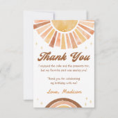 Boho Rainbow Sunshine Carte de remerciements d'ann (Devant)