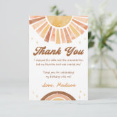 Boho Rainbow Sunshine Carte de remerciements d'ann (Debout devant)