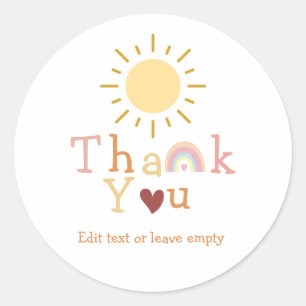 Boho Rainbow Sunshine Hartelijk dank Ronde Sticker