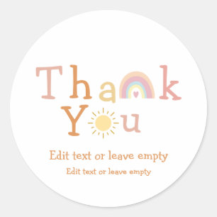 Boho Rainbow Sunshine Hartelijk dank voor de klass Ronde Sticker