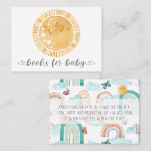 Boho Rainbow Sunshine Sun Modern Books for Baby Visitekaartje