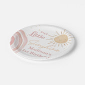 Boho Rainbow Sunshine Verjaardagsfeestje Papieren Papieren Bordje (Gekanteld)