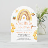 Boho Rainbow Sweet Little Bee Arch Baby shower Kaart (Staand voorkant)