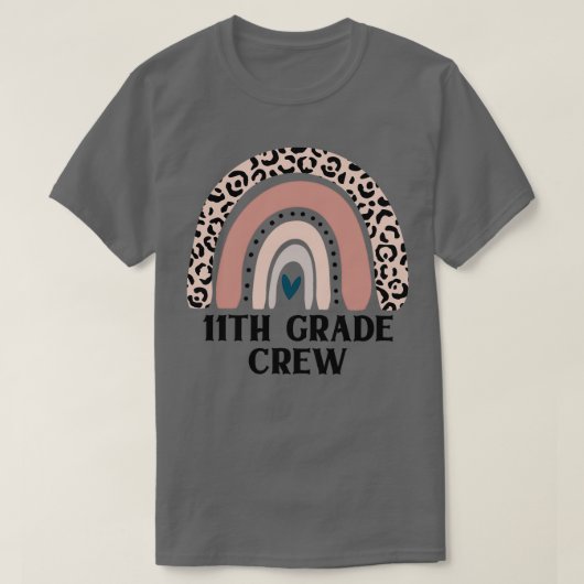 Boho Rainbow Teacher 11e Grade Crew T-shirt (Design voorkant)