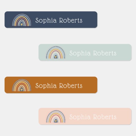 Boho Rainbow Theme Waterbestendige Kinder naamlabe Labels (Groep)