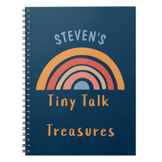 Boho Rainbow Tiny Talk Treasures gepersonaliseerd Notitieboek (Voorkant)
