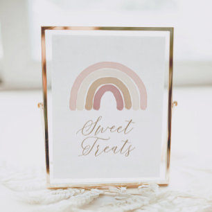 Boho Rainbow Verjaardag Treats teken Poster
