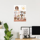 Boho Rainbow Verjaardagsfoto Milestone Poster (Thuiskantoor)